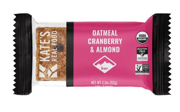Kate's Real Food Oatmeal Cranberry Almond - 12 / 2.2 oz bar