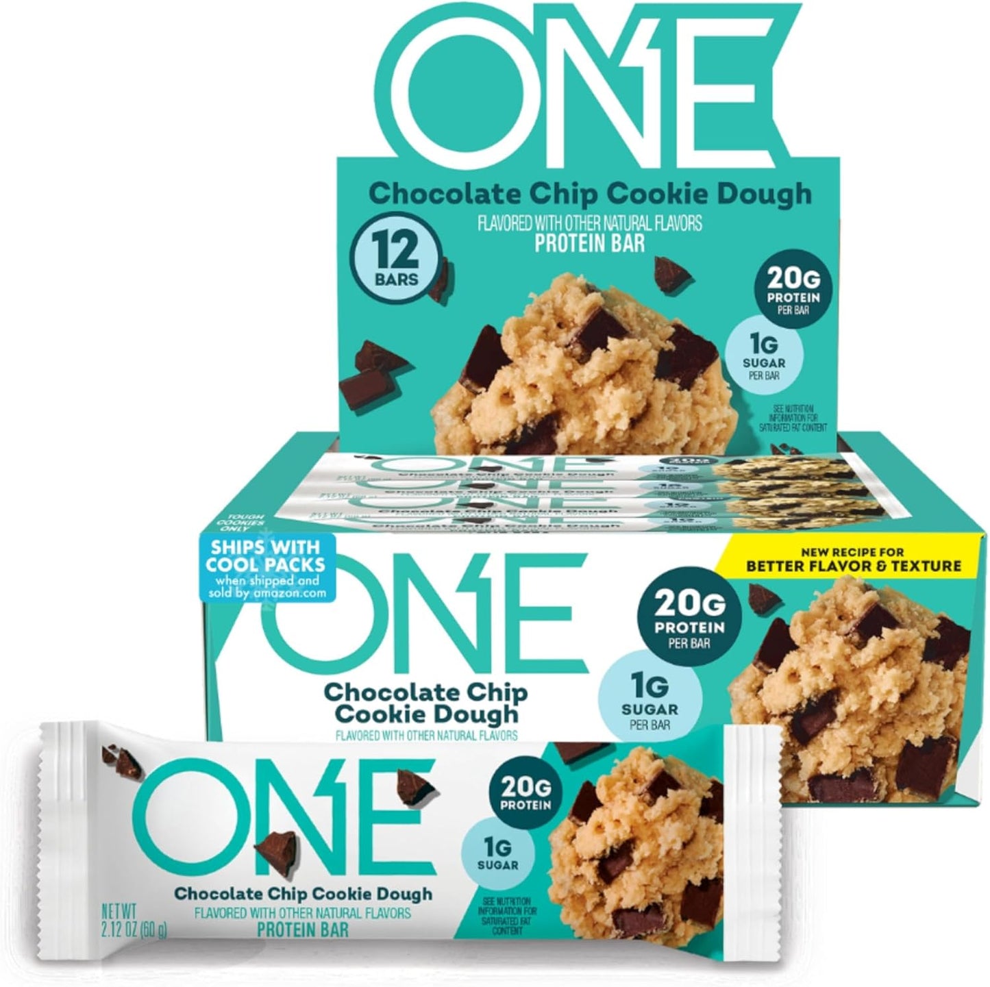 One Brand Chocolate Chip Cookie Dough Bar - 12 / 2.1 oz ea