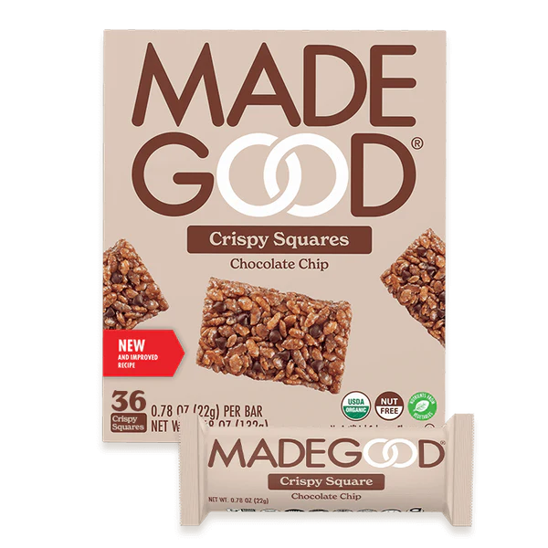 Cuadrados crujientes con chispas de chocolate Made Good - 6 barras de 0.8 oz