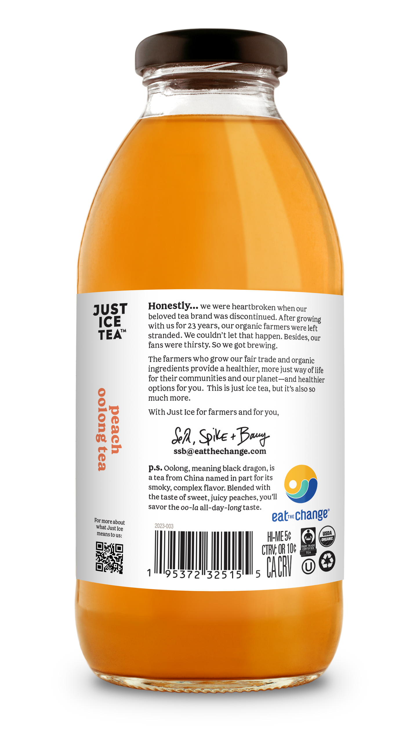 Just Ice Tea Peach Oolong Tea - 12 / 16 oz btl