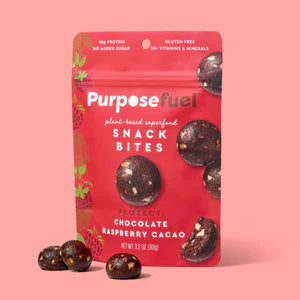 Purposefuel Chocolate Frambuesa Cacao - 6 bolsas de 1 oz