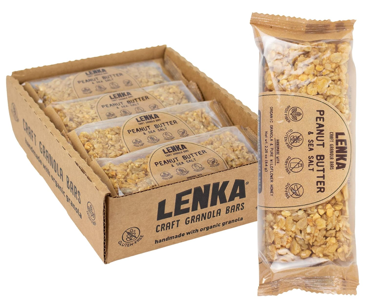 Barras Lenka de mantequilla de maní - 12 barras de 1 ct