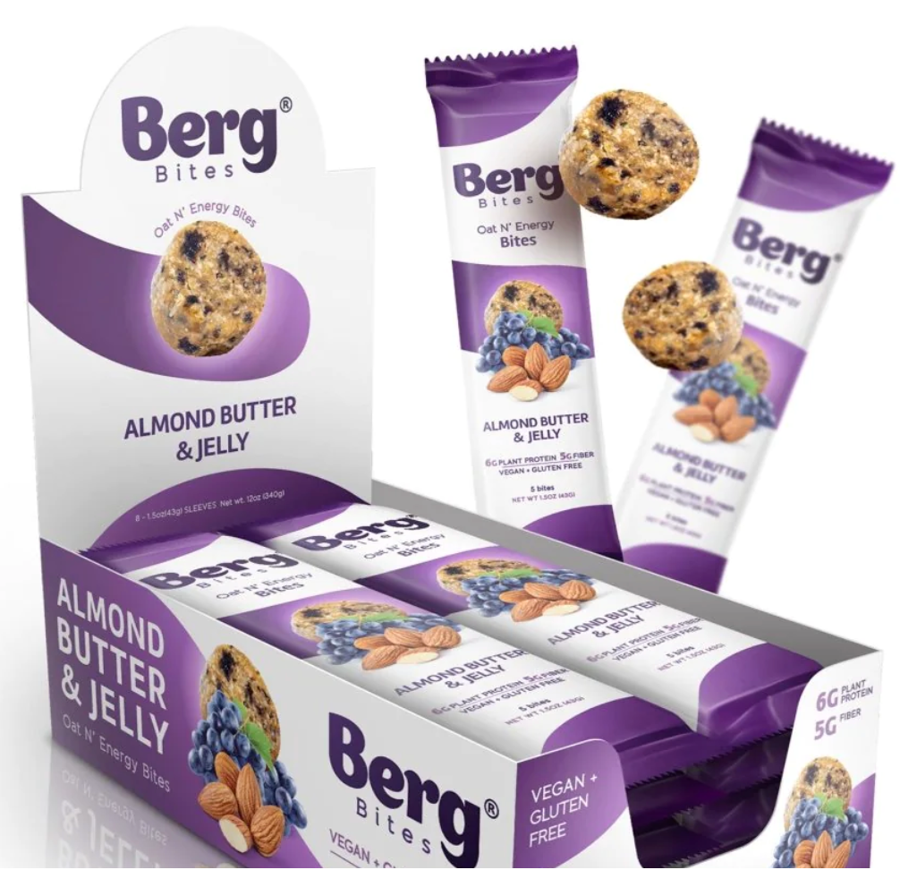 Berg Bites Mantequilla de almendras y mermelada - 8 unidades / bolsa de 1.5 oz