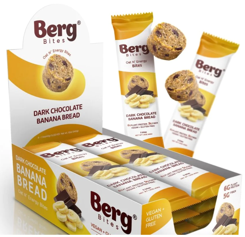 Pan de plátano con chocolate negro Berg Bites - 8 unidades / bolsa de 1.5 oz