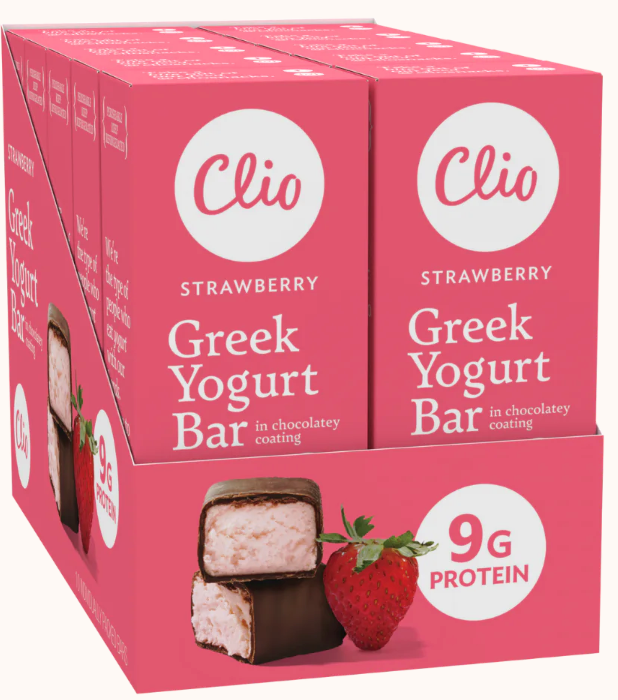 Barra de yogur Clio, fresa - 10/bolsa de 50 g