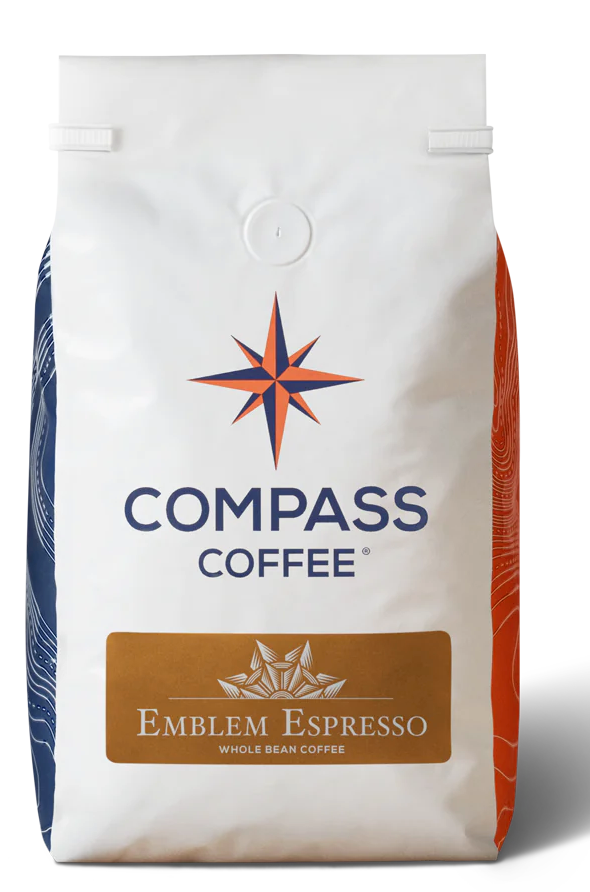 Compass Coffee Emblem Espresso - Bolsa de 4/5 lb