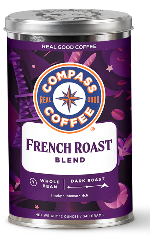 Café Compass French Roast - 6 unidades (caja local de 12 oz)