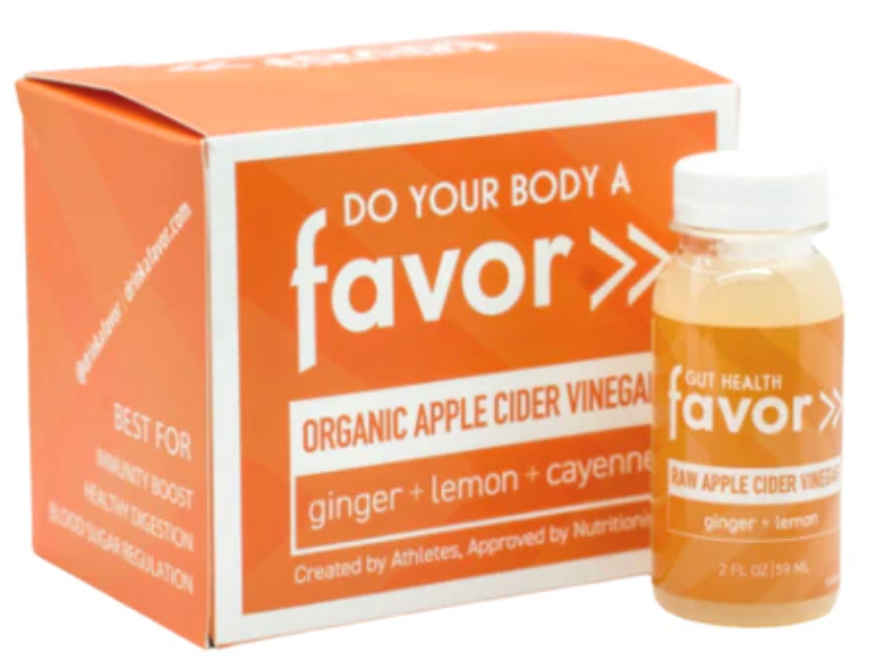 Favor Wellness - Vinagre de sidra de manzana y jengibre, limón y cayena - 12/2 oz btl