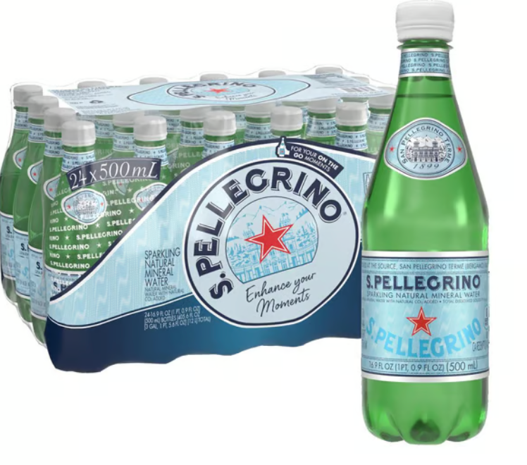 Agua mineral con gas San Pellegrino - 24 botellas de 0,5 L
