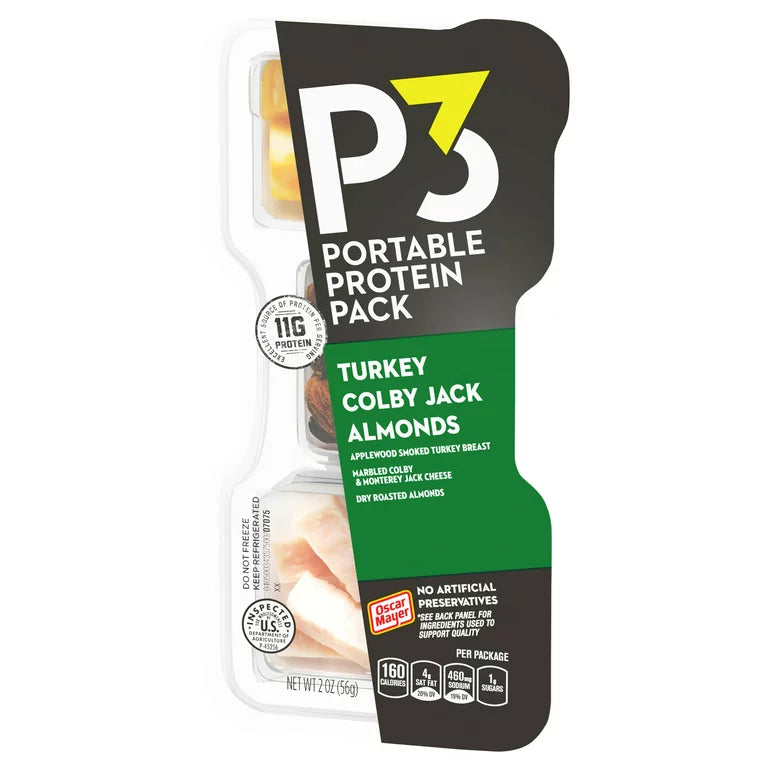 P3 Turkey Almonds Colby Jack Portable Protein Pack - 10 / 2 oz ea