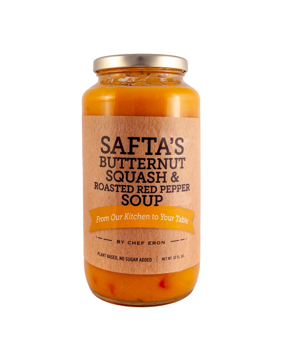 Sopa de calabaza y pimiento rojo asado de Safta's - 1/12/32 oz (botella)