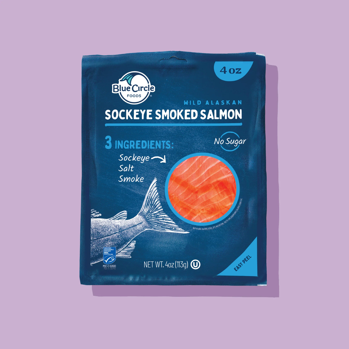 Salmón rojo Blue Circle ahumado en frío - Bolsa de 1/12/4 oz