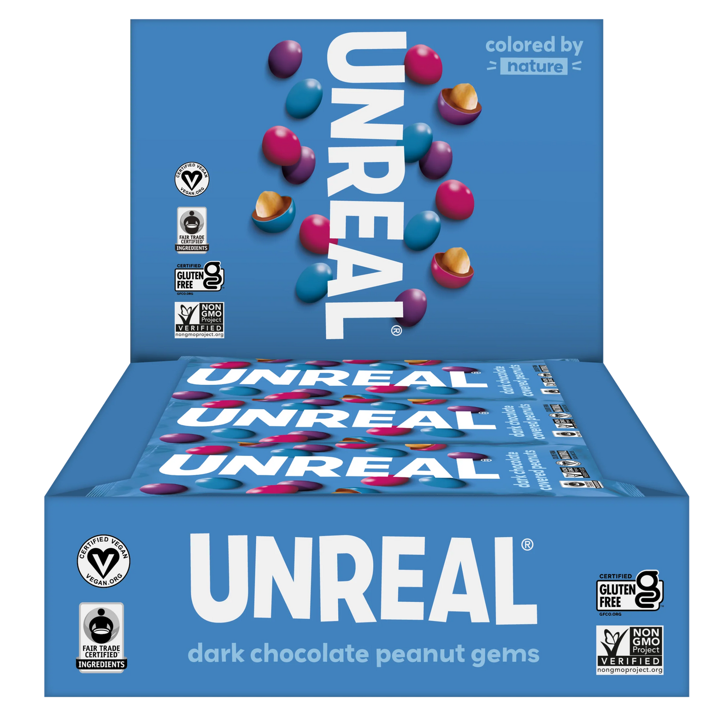 Gemas de cacahuete con chocolate negro irreal - 12 unidades / bolsa de 1.5 oz