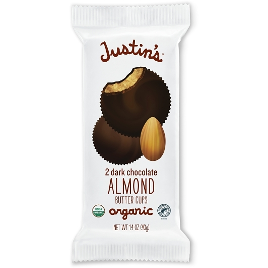 Taza de mantequilla de almendras y chocolate negro de Justin - Bolsa de 6/12/1.4 oz