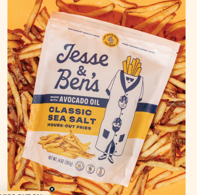 Jesse & Ben's Classic Sea Salt Fries - 6 / 14 OZ Bag