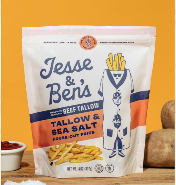 Papas fritas con sebo y sal marina de Jesse & Ben - Bolsa de 1/6/14 oz