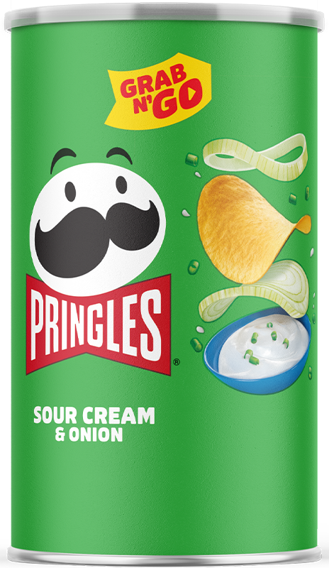 Pringles Grab & Go Sour Cream & Onion Potato Crisp - Lata de 1/12/1.3 oz
