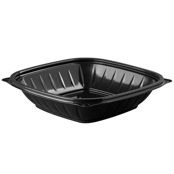 Dart PresentaBowls Pro - Tazón cuadrado de plástico negro de 32 oz - 1/252/1 unidad