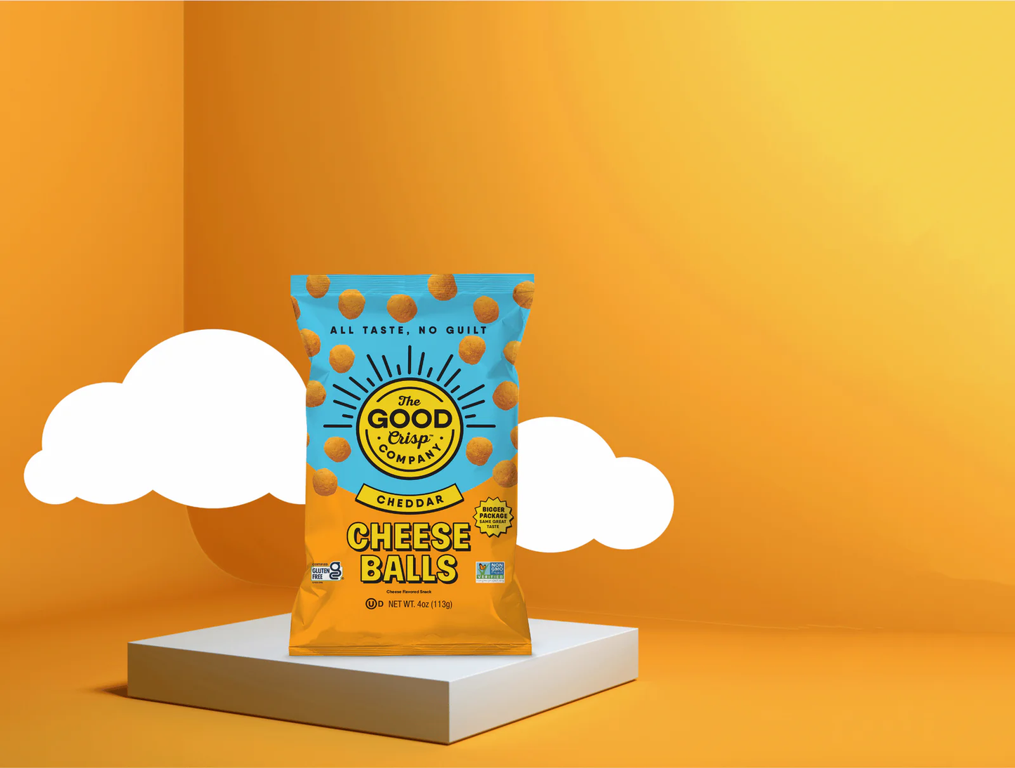 Bolitas de queso cheddar en bolsa The Good Crisp Company - 1/8/4 oz c/u