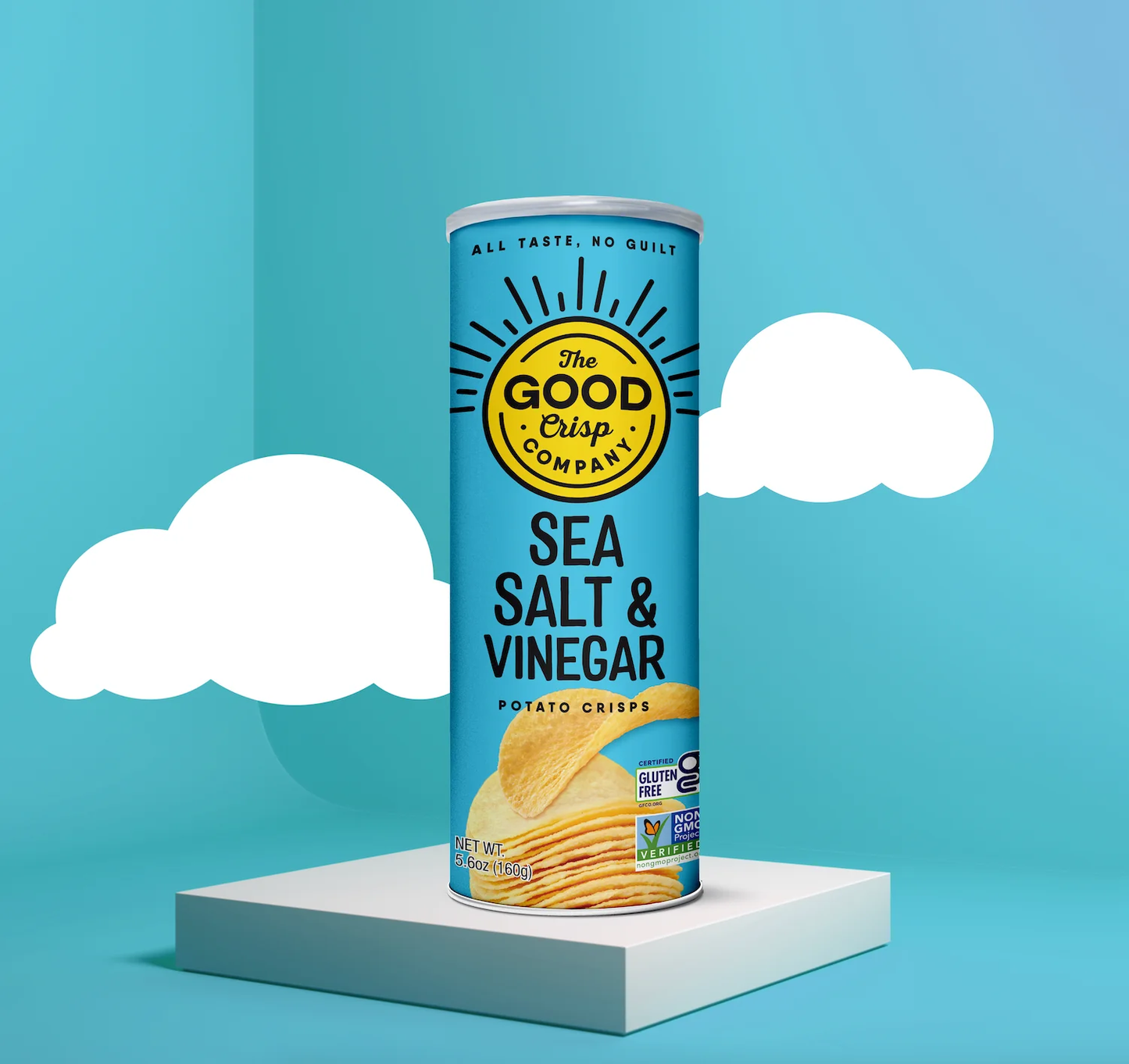The Good Crisp Company Potato Crisps, Sea Salt & Vinegar - 8 / 5.6 oz bag