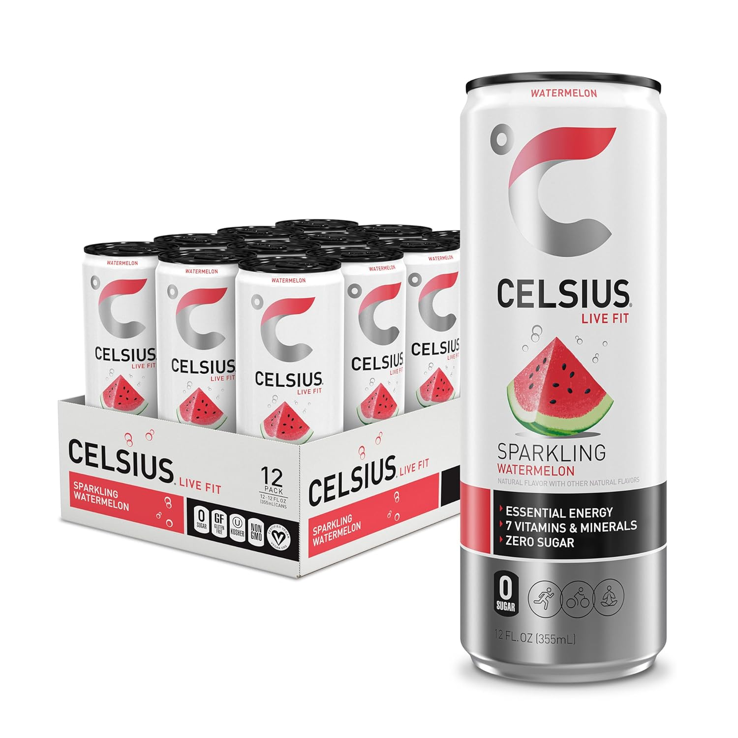 Celsius Live Fit Sparkling Watermelon Drink - 12 / 12 oz can