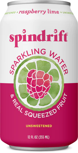 Agua con gas Spindrift, frambuesa y lima - lata de 24/12 oz