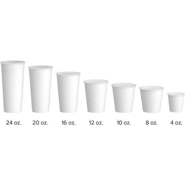 Choice White Poly Paper Hot Cup 16 oz. - 1 / 1000 ct ea