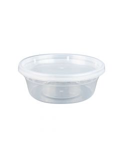 Choice Clear Round Deli Container and Lid Combo Pack - 250 / 8 oz ctn