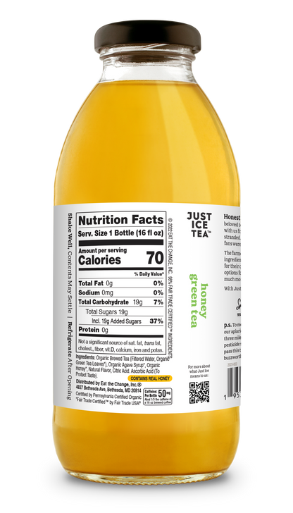 Just Ice Tea Honey Green Tea - 12 / 16 oz btl