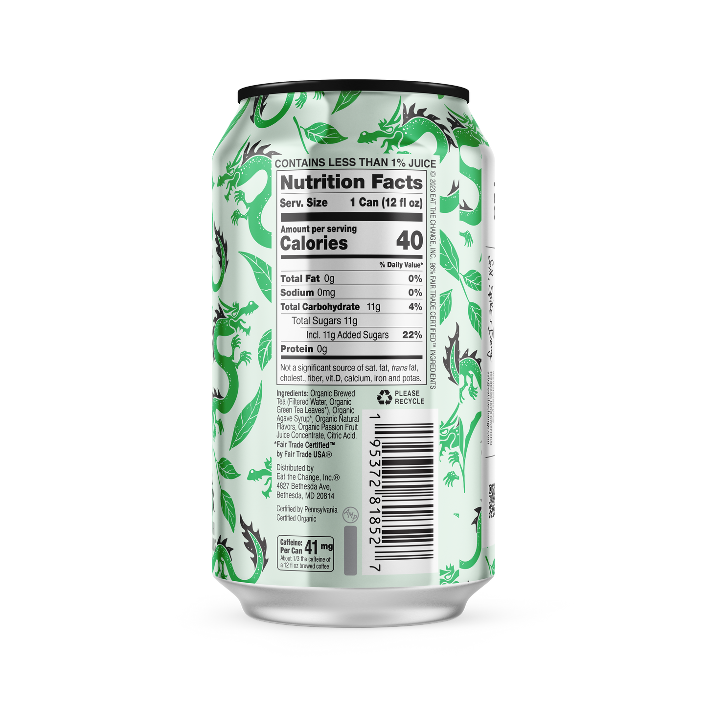 Just Ice Tea Dragon Green Tea - 12 / 12 oz can