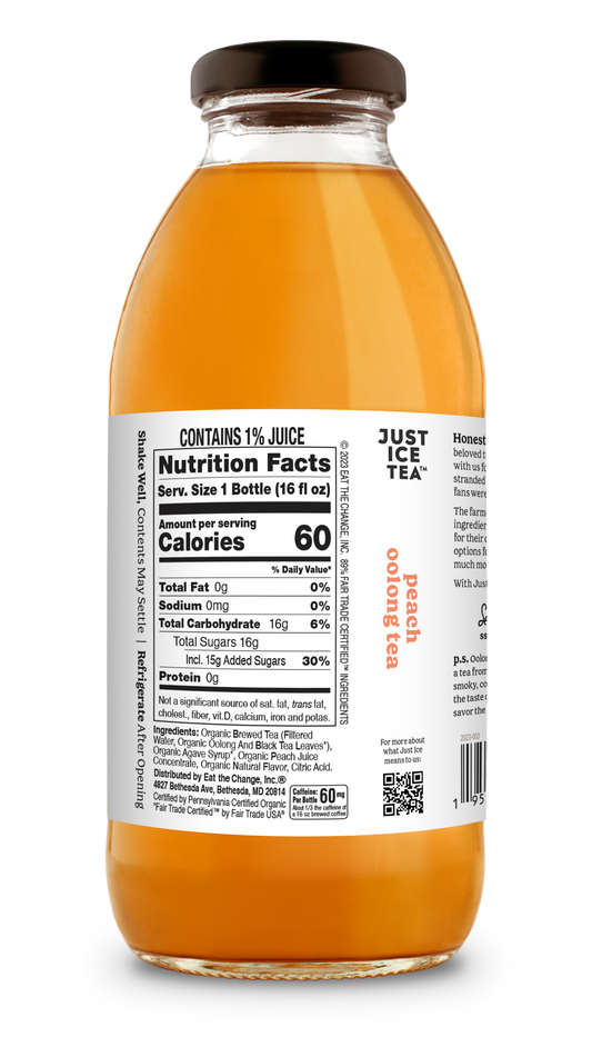 Just Ice Tea Peach Oolong Tea - 12 / 16 oz btl