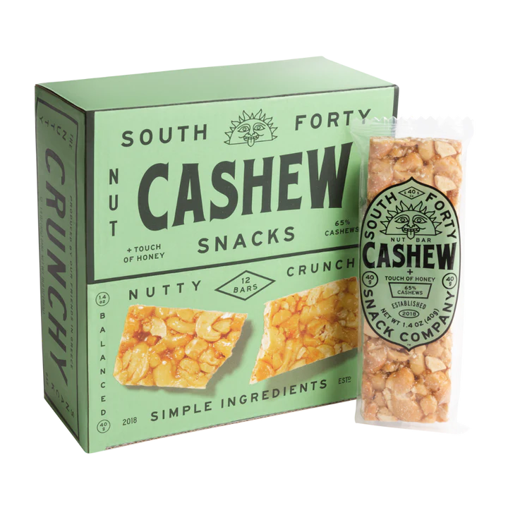 South 40 Snacks Nut Bars - Cashew - 12 / 1.4 oz bar