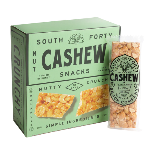 South 40 Snacks Nut Bars - Cashew - 12 / 1.4 oz bar