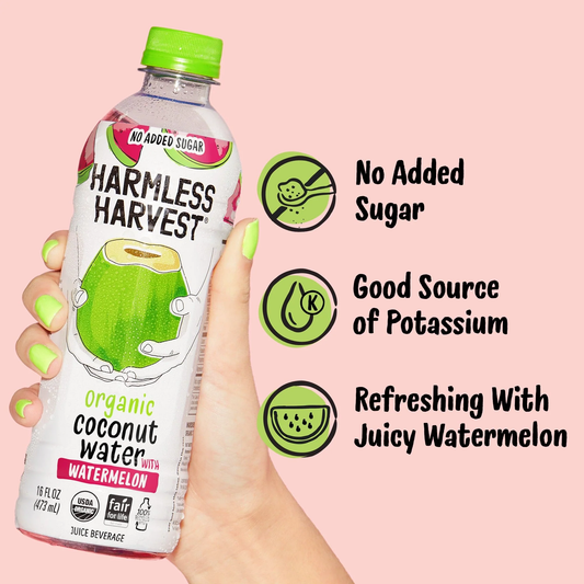 Harmless Harvest Water Watermelon Sparkling Og - 6 / 16 oz btl