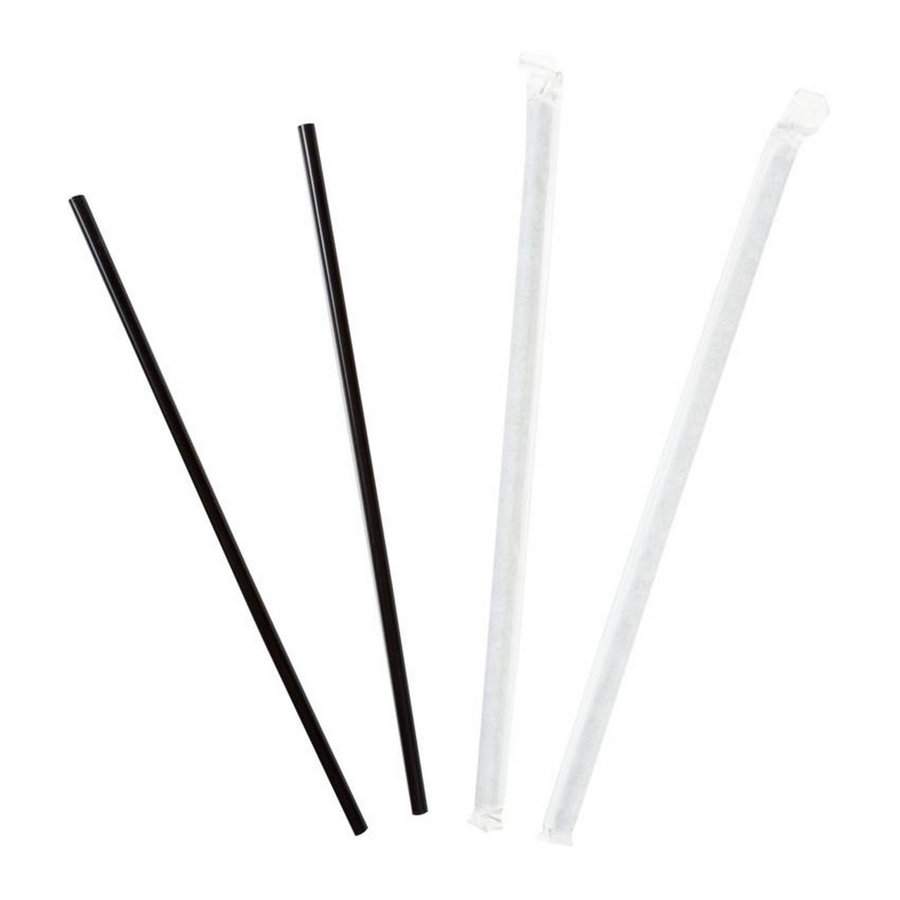 Choice 7 3/4" Jumbo Black Wrapped Straw - 1 / 12000 ct box