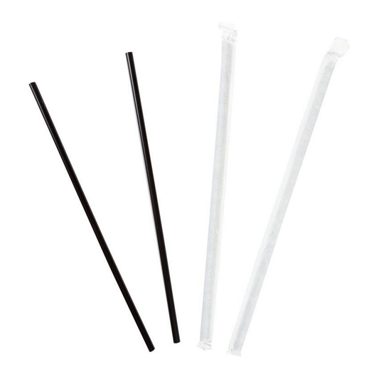 Choice 7 3/4" Jumbo Black Wrapped Straw - 1 / 12000 ct box