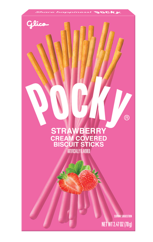 Pocky Strawberry Cream Covered Biscuit Sticks - 20 / 1.41 oz box