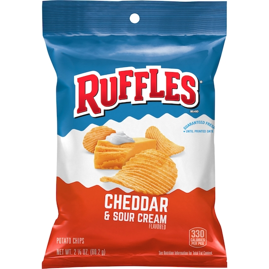 Ruffles Cheddar & Sour Cream Potato Chips 24 / 2.125 oz bag