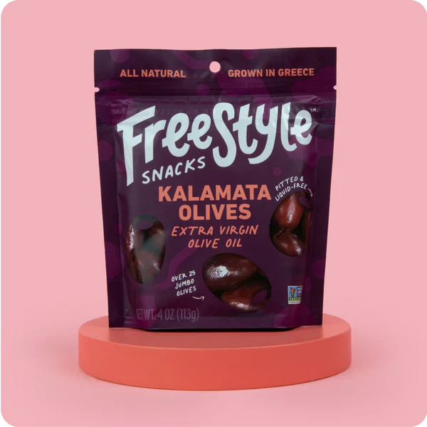 Freestyle Snacks Kalamata Olives Extra Virgin Olive Oil - 6 / 4 oz pouch