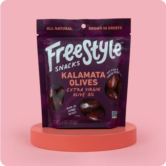 Freestyle Snacks Kalamata Olives Extra Virgin Olive Oil - 6 / 4 oz pouch